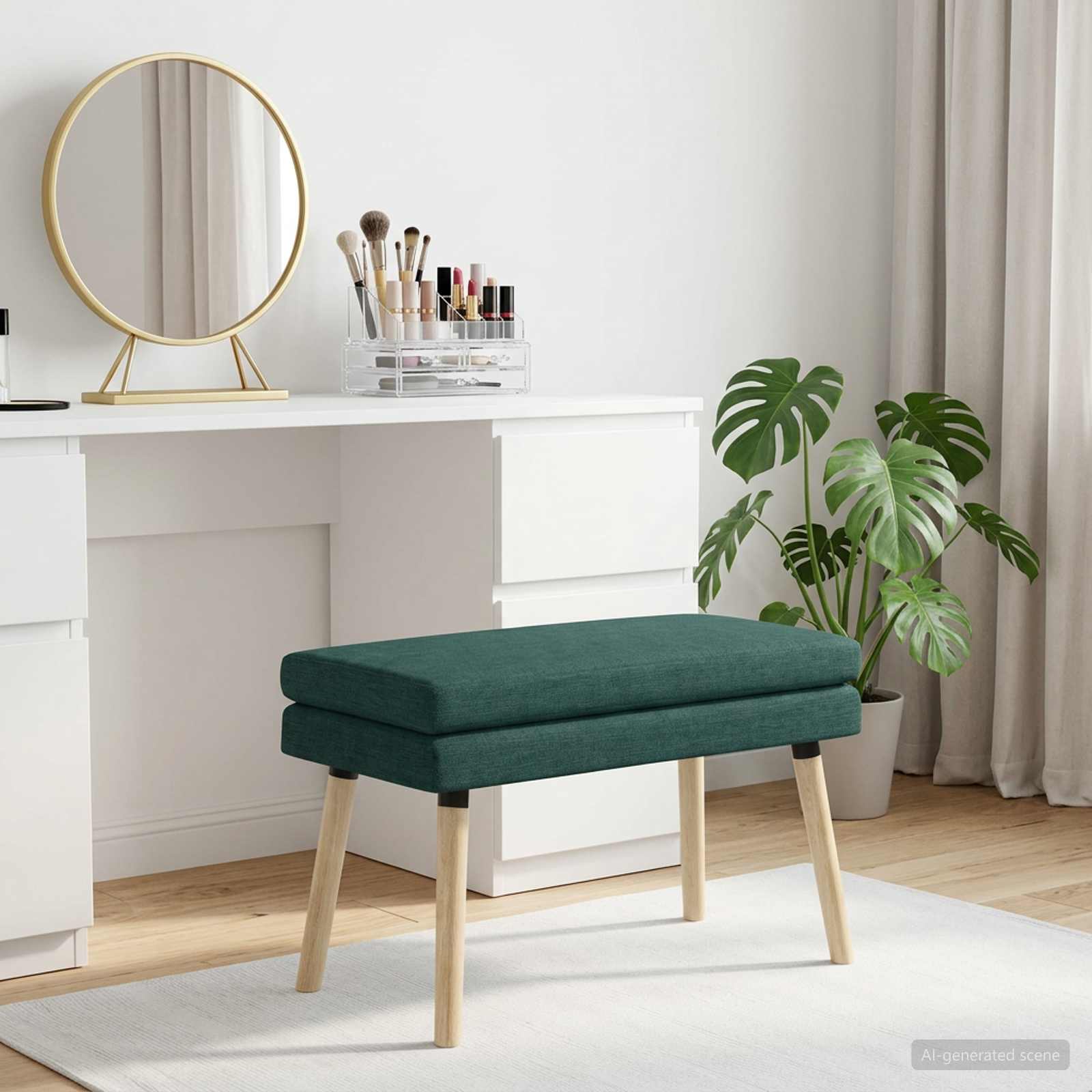 vidaXL Bancă cu două straturi Verde închis 80 x 40 x 47 cm Țesătură