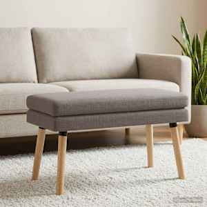 Dvouúrovňová lavice Taupe 80 x 40 x 47 cm Textil - obrázek 1