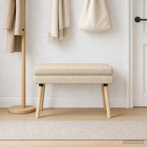 Dvouúrovňová lavice Krémová 80 x 40 x 47 cm Textil - obrázek 4