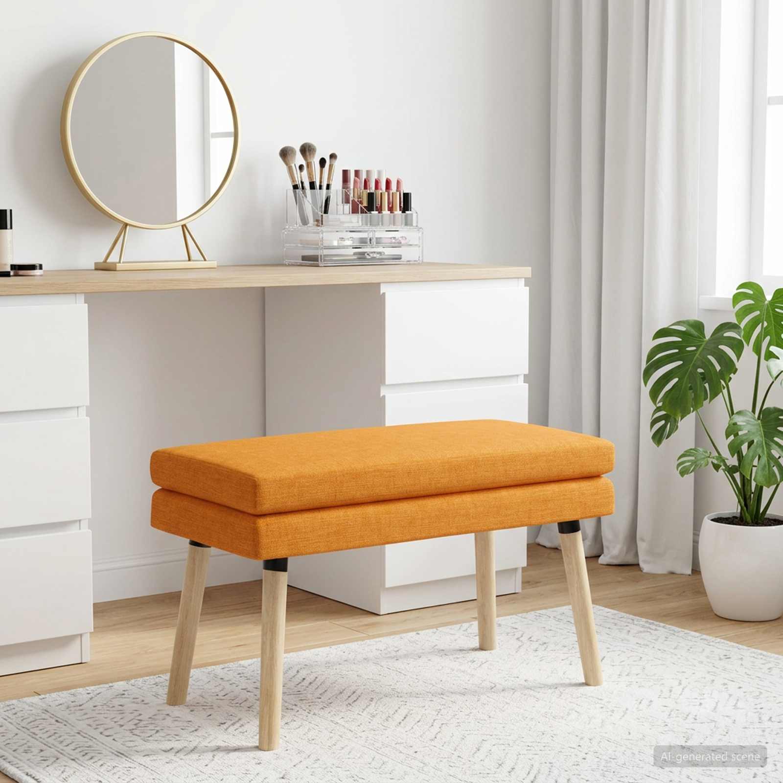 vidaXL Bancă cu două straturi Galben Întunecat 80 x 40 x 47 cm