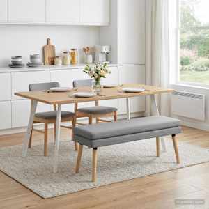 Dvouúrovňová lavice Světle šedá 110 x 40 x 47 cm Textil - obrázek 3
