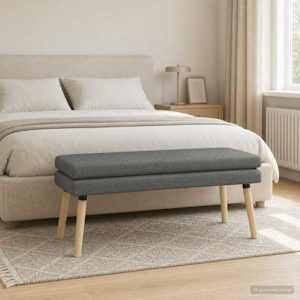 Dvouúrovňová lavice Tmavě šedá 110 x 40 x 47 cm Textil - obrázek 4
