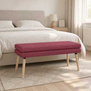Dvouúrovňová lavice Víno Červené 110 x 40 x 47 cm Textil - obrázek 1