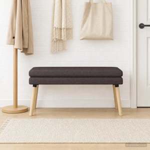Dvouúrovňová lavice Tmavě hnědá 110 x 40 x 47 cm Textil - obrázek 4