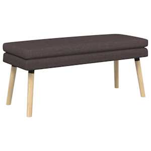 Dvouúrovňová lavice Tmavě hnědá 110 x 40 x 47 cm Textil - obrázek 2