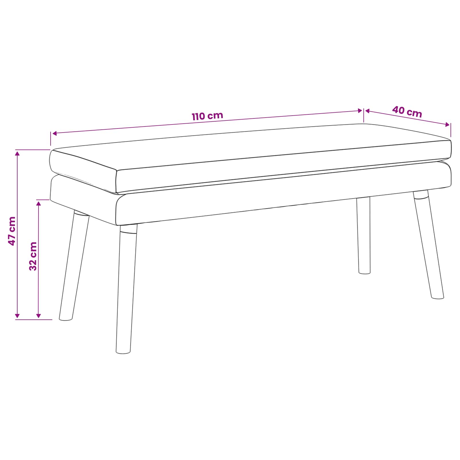 Διπλή Επίστρωση Πάγκος Σκούρο Καφέ 110 x 40 x 47 εκ. Ύφασμα - Image 7