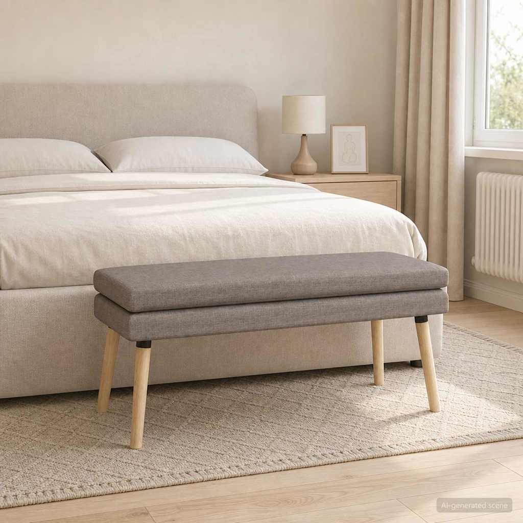 Διπλή Επίστρωση Πάγκος Taupe 110 x 40 x 47 εκ. Ύφασμα