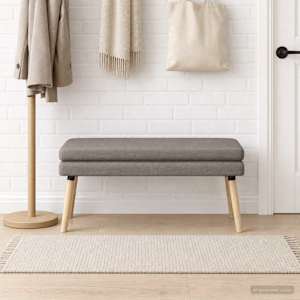 Dvouúrovňová lavice Taupe 110 x 40 x 47 cm Textil - obrázek 4