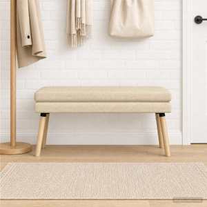 Dvouúrovňová lavice Krémová 110 x 40 x 47 cm Textil - obrázek 4