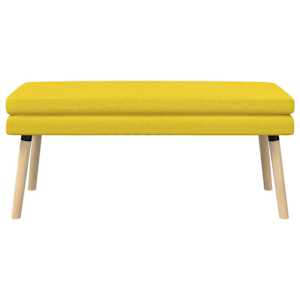 Dvouúrovňová lavice Světlá žlutá 110 x 40 x 47 cm Textil - obrázek 5