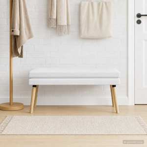 Dvouúrovňová lavice Bílá 110 x 40 x 47 cm Textil - obrázek 1