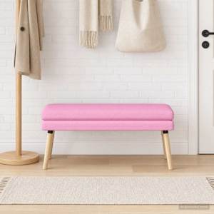 Dvouúrovňová lavice Růžová 110 x 40 x 47 cm Textil - obrázek 3