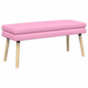 Dvouúrovňová lavice Růžová 110 x 40 x 47 cm Textil - obrázek 2