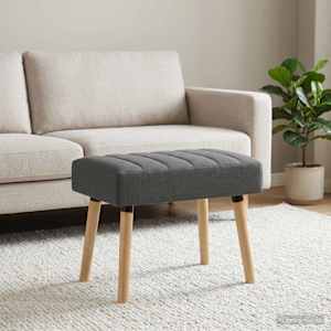 Lavice s kanálovým prošíváním Tmavě šedá 60 x 40 x 45 cm Textil - obrázek 4