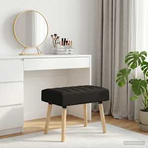 Lavice s kanálovým prošíváním Černá 60 x 40 x 45 cm Textil - obrázek 5