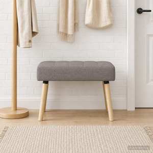 Lavice s kanálovým prošíváním Taupe 60 x 40 x 45 cm Textil - obrázek 3