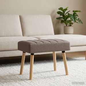 Lavice s kanálovým prošíváním Taupe 60 x 40 x 45 cm Textil - obrázek 4