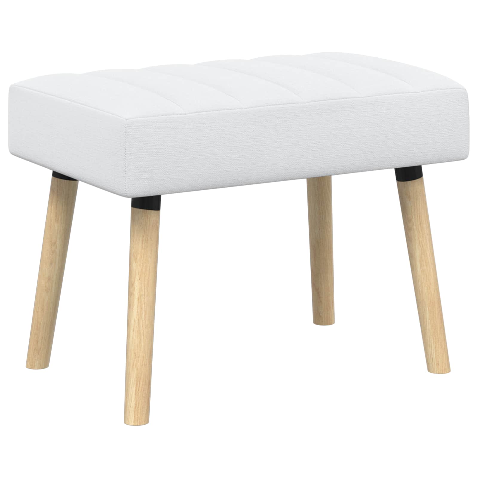 vidaXL Bancă cu tapițare canelată Alb 60 x 40 x 45 cm Țesătură