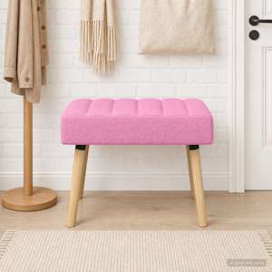 Lavice s kanálovým prošíváním Růžová 60 x 40 x 45 cm Textil - obrázek 3