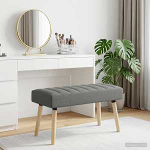 Lavice s kanálovým prošíváním Tmavě šedá 80 x 40 x 46 cm Textil - obrázek 1