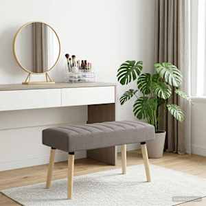 Lavice s kanálovým prošíváním Taupe 80 x 40 x 46 cm Textil - obrázek 4