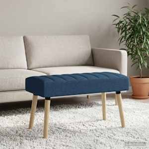 Lavice s kanálovým prošíváním Modrá 80 x 40 x 46 cm Textil - obrázek 1