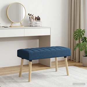 Lavice s kanálovým prošíváním Modrá 80 x 40 x 46 cm Textil - obrázek 3