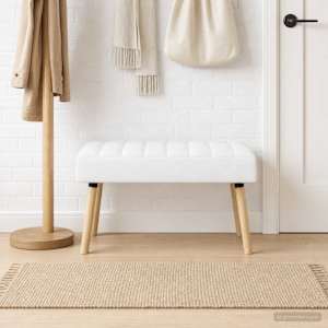 Lavice s kanálovým prošíváním Bílá 80 x 40 x 46 cm Textil - obrázek 1