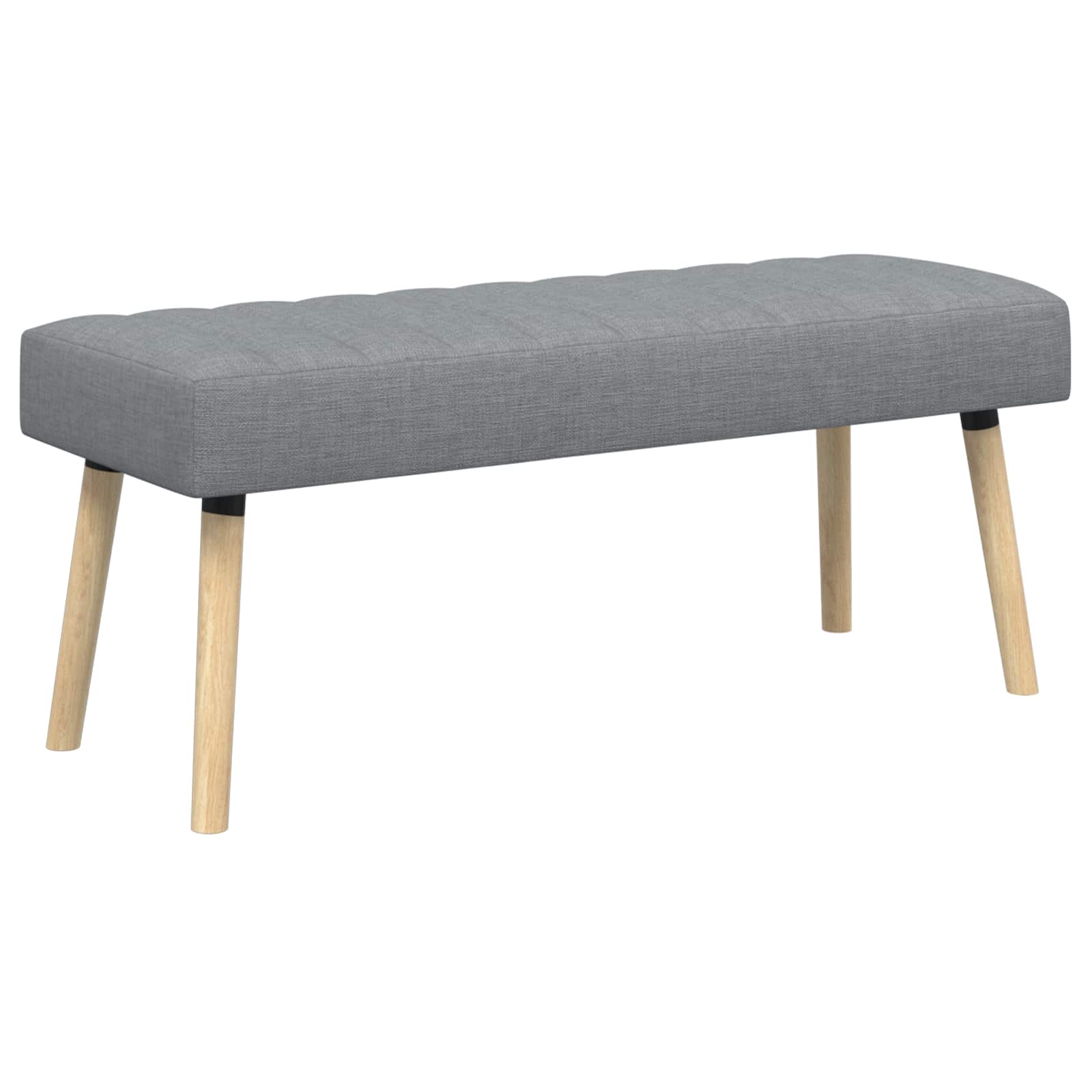 vidaXL Bancă cu tapițare canelată Gri deschis 110 x 40 x 46 cm