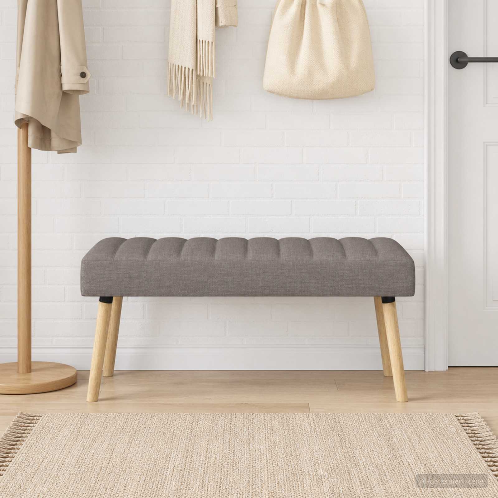 Πάγκος με Καναλεύματα Taupe 110 x 40 x 46 cm Ύφασμα