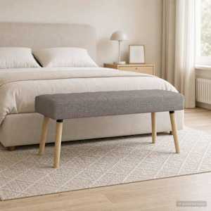 Lavice s kanálovým prošíváním Taupe 110 x 40 x 46 cm Textil - obrázek 3