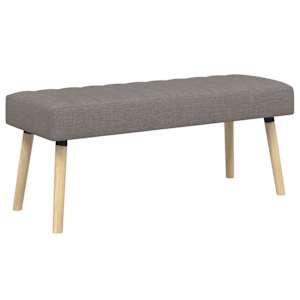 Lavice s kanálovým prošíváním Taupe 110 x 40 x 46 cm Textil - obrázek 2