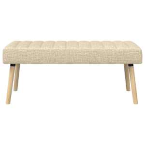 Lavice s kanálovým prošíváním Krémová 110 x 40 x 46 cm Textil - obrázek 5