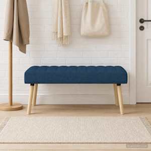 Lavice s kanálovým prošíváním Modrá 110 x 40 x 46 cm Textil - obrázek 3