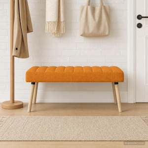 Lavice s kanálovým prošíváním Tmavě žlutá 110 x 40 x 46 cm - obrázek 3