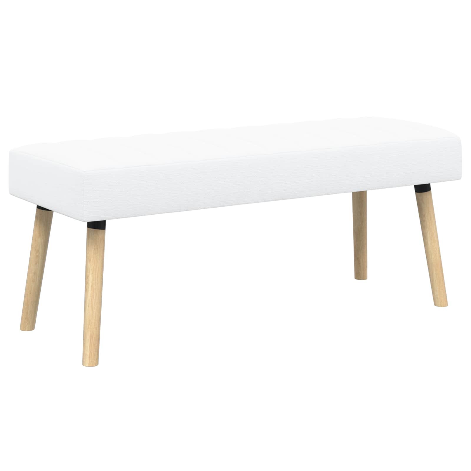 vidaXL Bancă cu tapițare canelată Alb 110 x 40 x 46 cm Țesătură