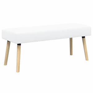 Lavice s kanálovým prošíváním Bílá 110 x 40 x 46 cm Textil - obrázek 2