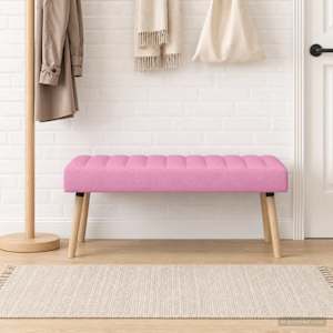 Lavice s kanálovým prošíváním Růžová 110 x 40 x 46 cm Textil - obrázek 4