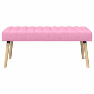 Lavice s kanálovým prošíváním Růžová 110 x 40 x 46 cm Textil - obrázek 5