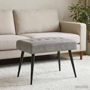 Lavice s knoflíkovým prošíváním Světle šedá 60 x 40 x 45 cm - obrázek 3