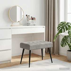 Lavice s knoflíkovým prošíváním Světle šedá 60 x 40 x 45 cm - obrázek 4