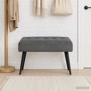 Lavice s knoflíkovým prošíváním Tmavě šedá 60 x 40 x 45 cm - obrázek 3