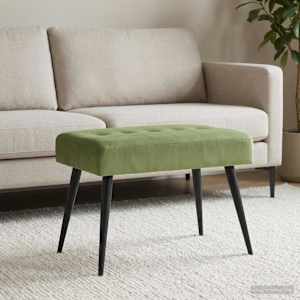 Lavice s knoflíkovým prošíváním Světlá zelená 60 x 40 x 45 cm - obrázek 3