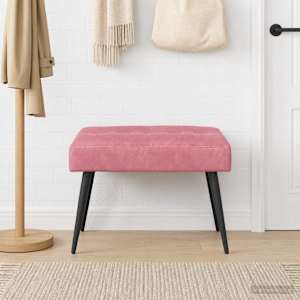 Lavice s knoflíkovým prošíváním Růžová 60 x 40 x 45 cm Samet - obrázek 1