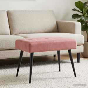 Lavice s knoflíkovým prošíváním Růžová 60 x 40 x 45 cm Samet - obrázek 3