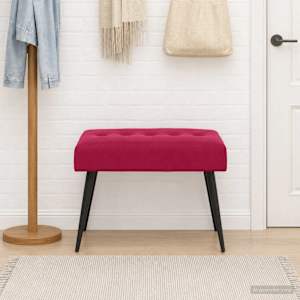 Lavice s knoflíkovým prošíváním Víno Červené 60 x 40 x 45 cm - obrázek 3