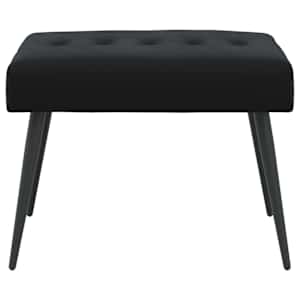 Lavice s knoflíkovým prošíváním Černá 60 x 40 x 45 cm Samet - obrázek 5