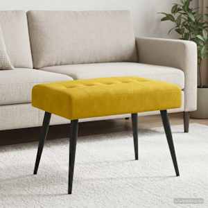 Lavice s knoflíkovým prošíváním Žlutá 60 x 40 x 45 cm Samet - obrázek 4