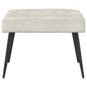 Lavice s knoflíkovým prošíváním Krémová 60 x 40 x 45 cm Samet - obrázek 5