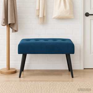 Lavice s knoflíkovým prošíváním Modrá 60 x 40 x 45 cm Samet - obrázek 1